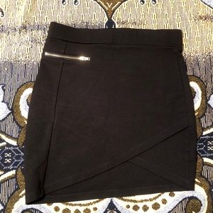 NWT Chocolate Black Asymmetrical Zipper Skirt S
